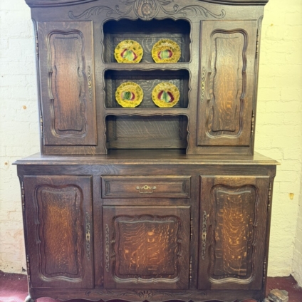 FRENCH CARVED OAK SHAPED TOP DRESSER CIRCA 1930
