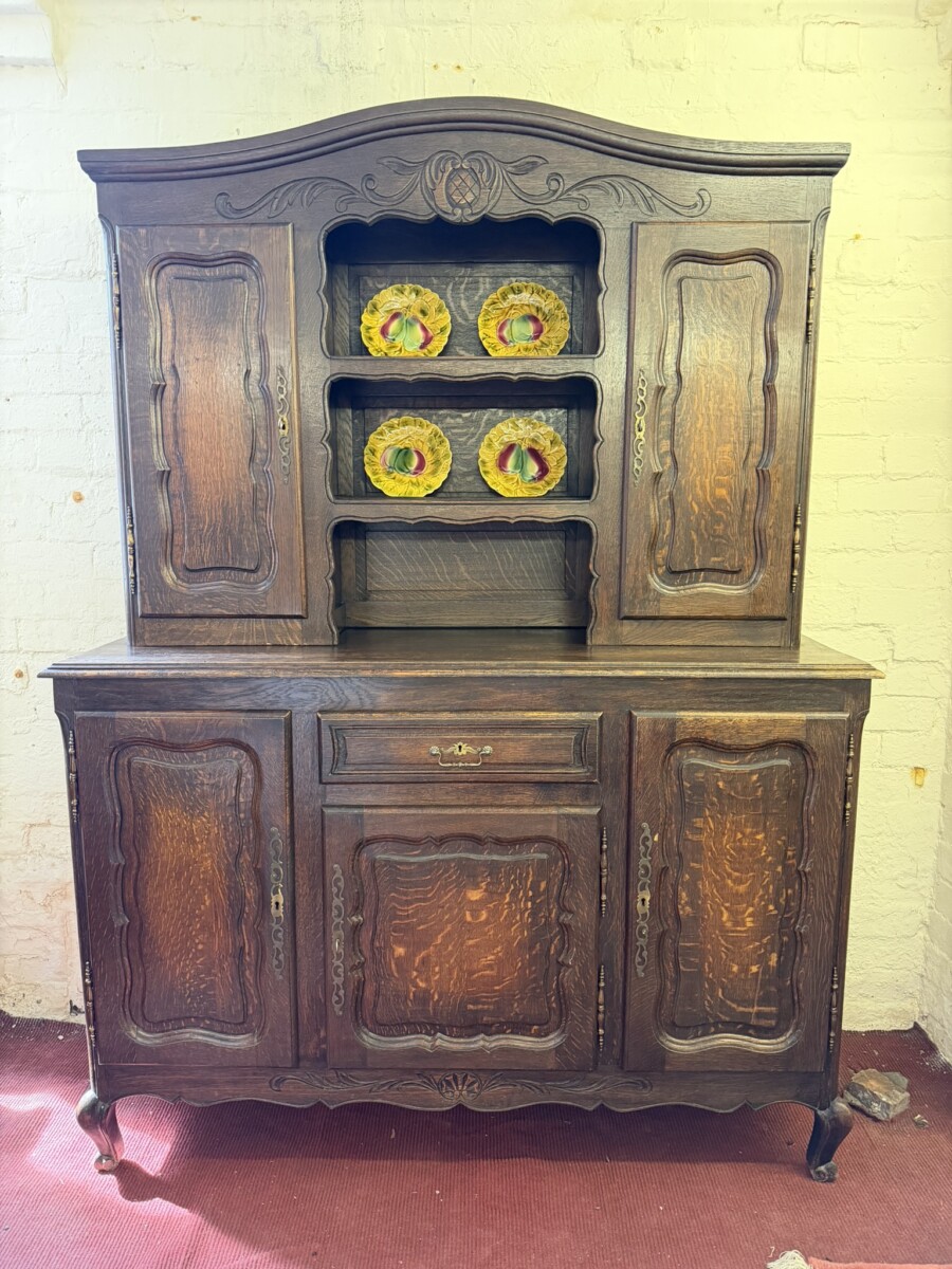 FRENCH CARVED OAK SHAPED TOP DRESSER CIRCA 1930