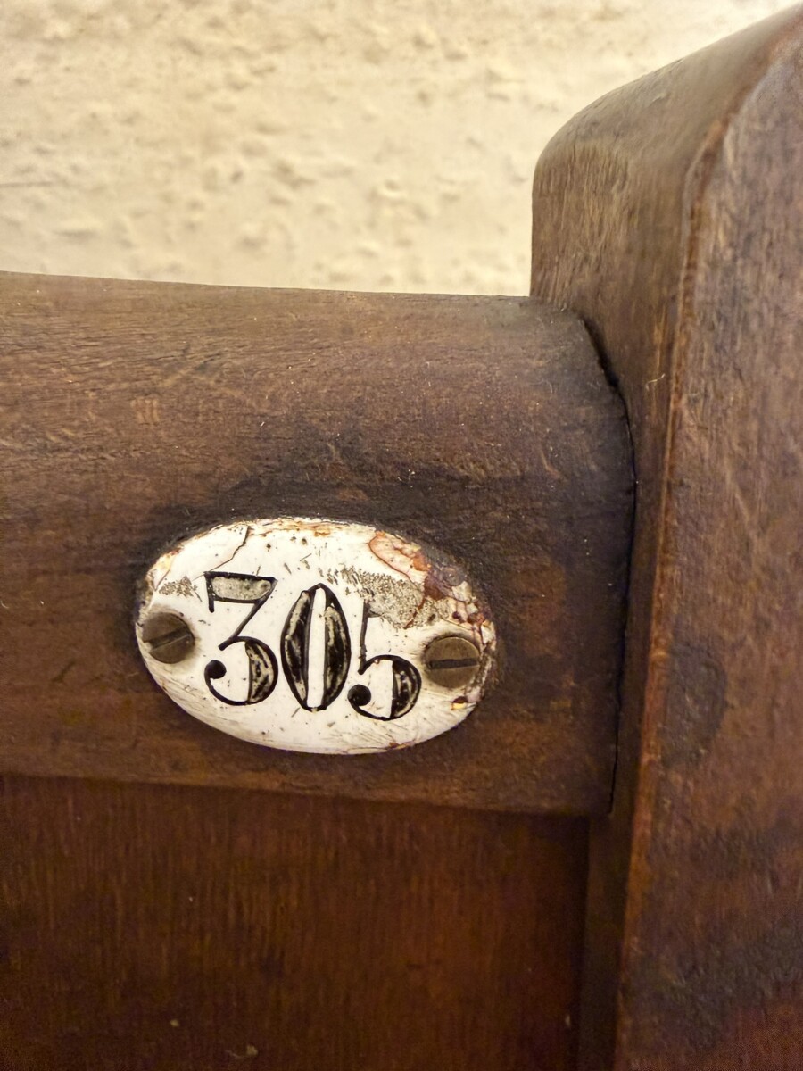 ANTIQUE BENTWOOD THREE SEAT CINEMA BENCH CIRCA 1920 - Image 9