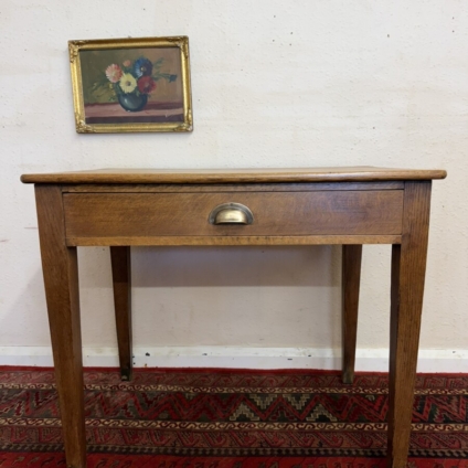 QUALITY ANTIQUE OAK SINGLE DRAWER DESK CIRCA 1920