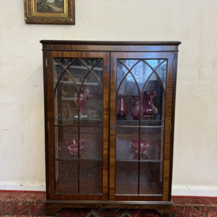 QUALITY FLAME MAHOGANY GLAZED DISPLAY CABINET