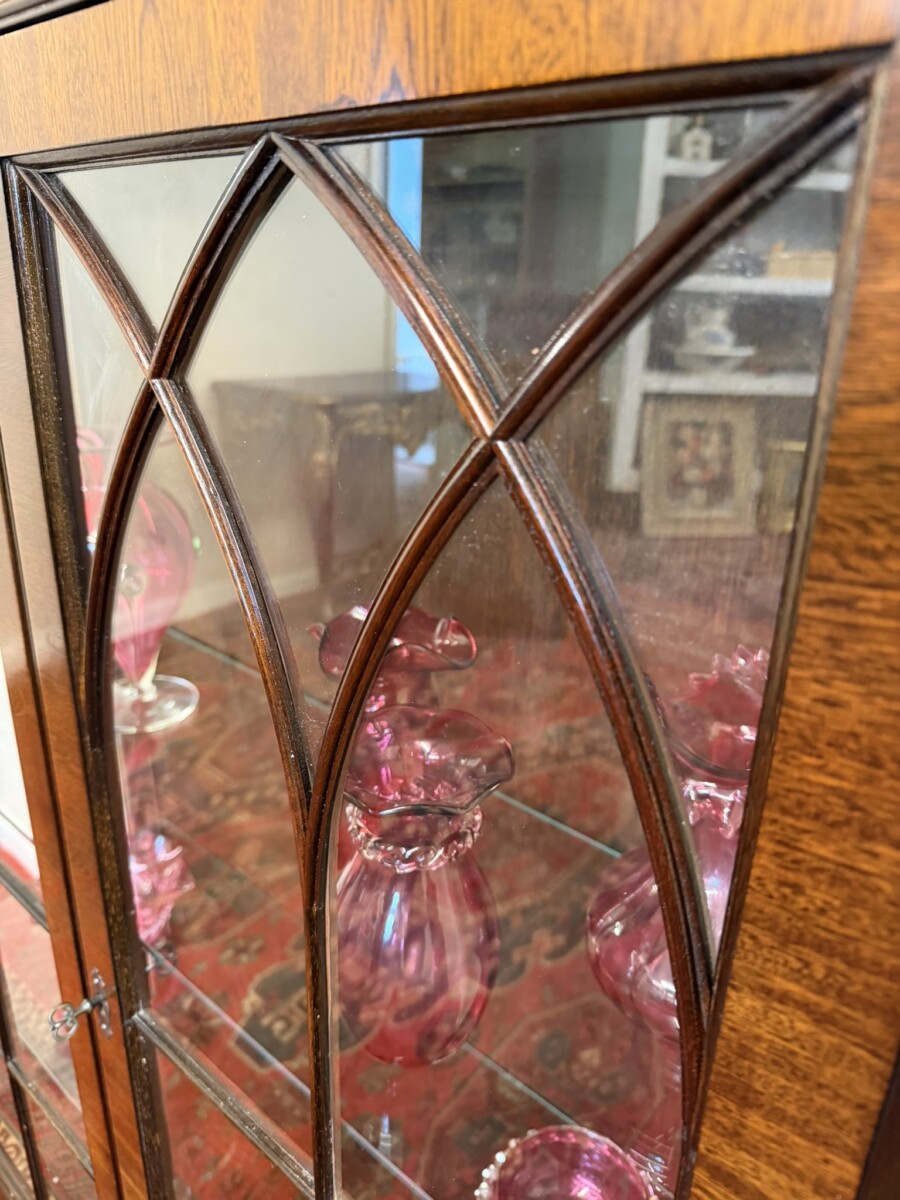 QUALITY FLAME MAHOGANY GLAZED DISPLAY CABINET - Image 6