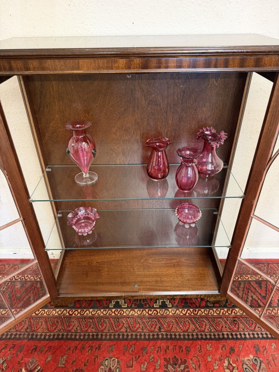 QUALITY FLAME MAHOGANY GLAZED DISPLAY CABINET - Image 8