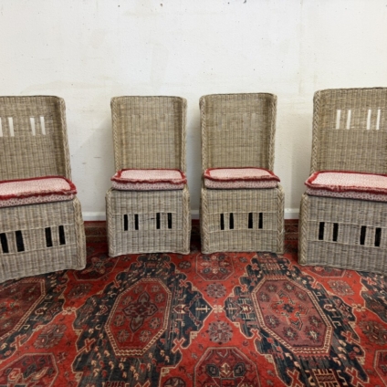 SET OF FOUR CONTEMPORARY WICKER CHAIRS