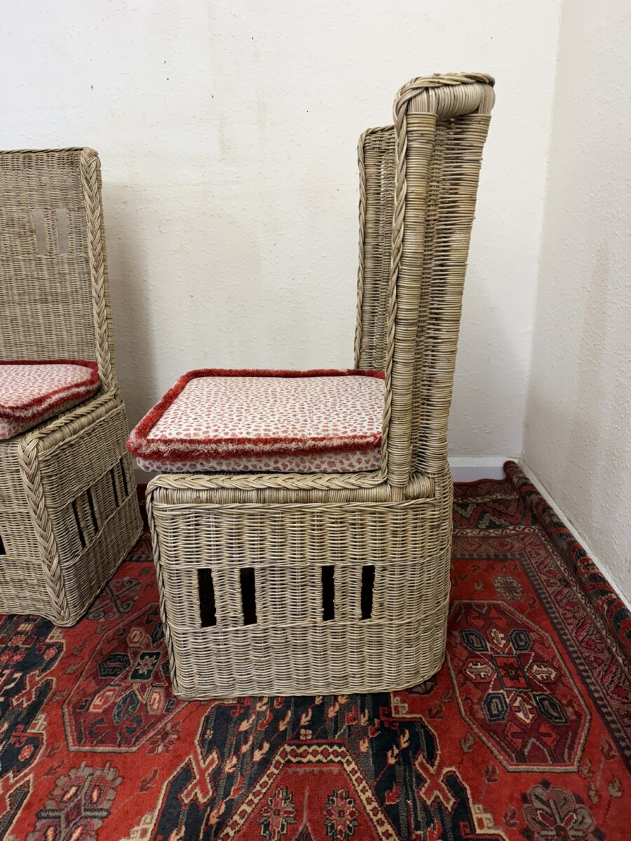 SET OF FOUR CONTEMPORARY WICKER CHAIRS - Image 8