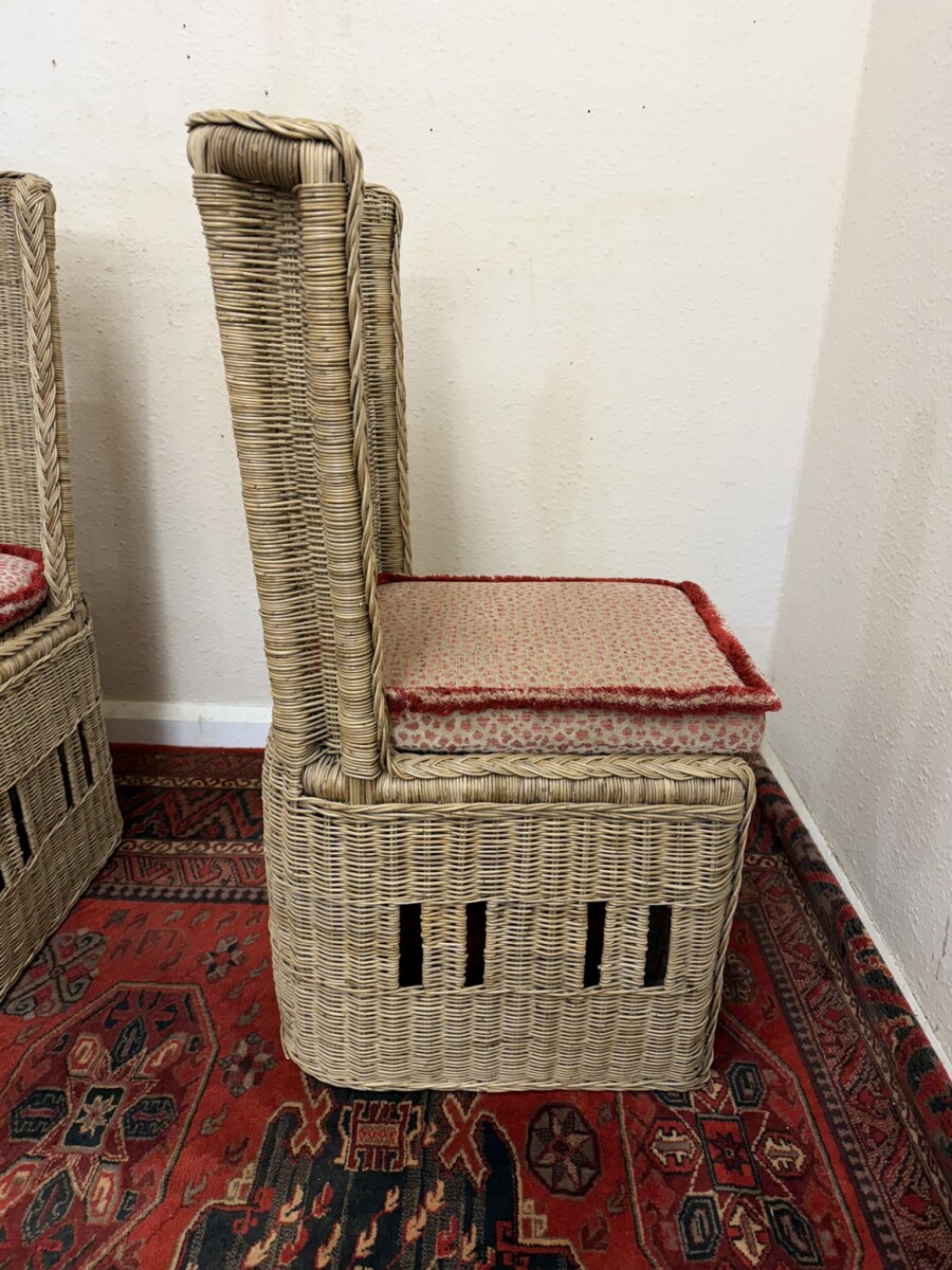 SET OF FOUR CONTEMPORARY WICKER CHAIRS - Image 10