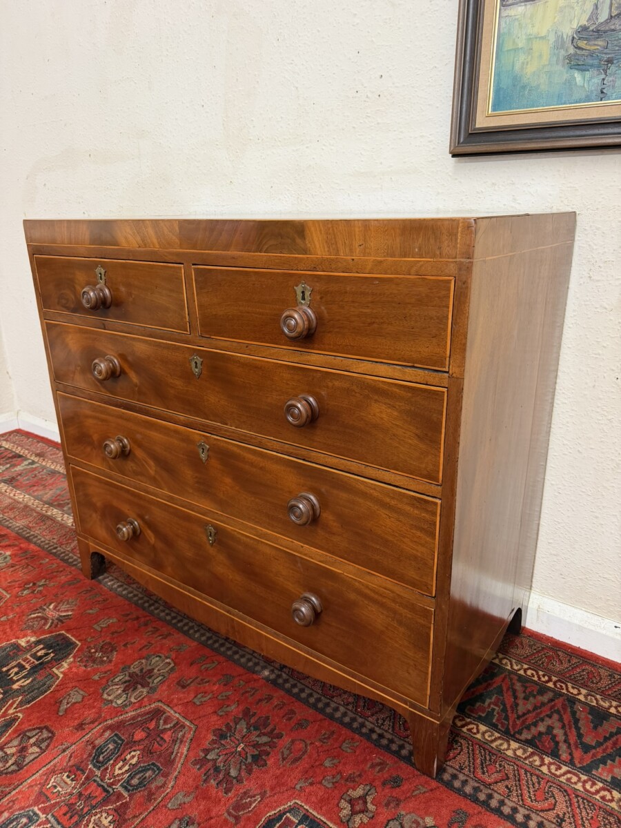 SPLENDID ANTIQUE MAHOGANY INLAID CHEST OF DRAWERS CIRCA 1800 - Image 3