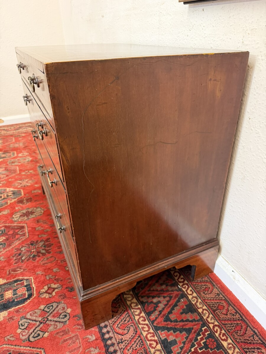 ANTIQUE INLAID MAHOGANY CHEST OF FOUR DRAWERS CIRCA 1800 - Image 5
