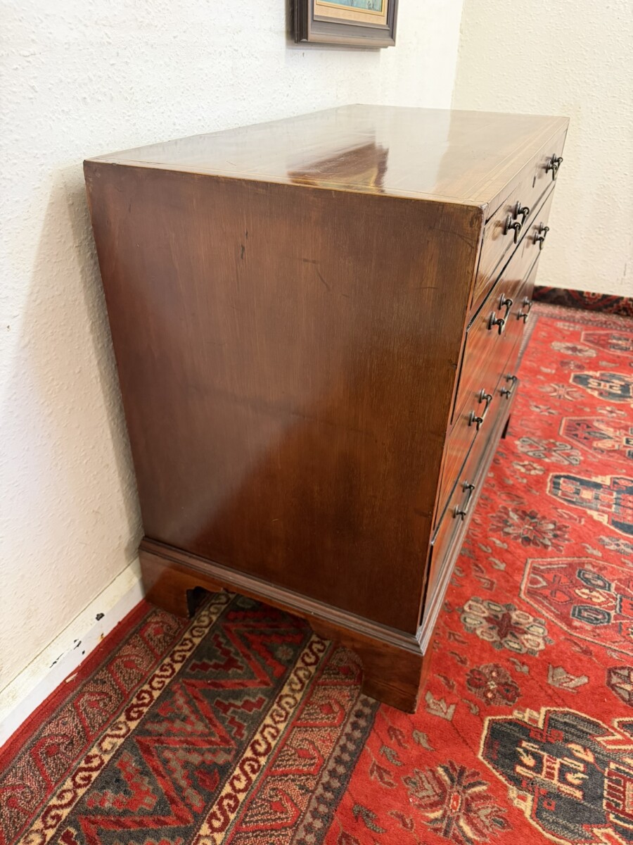 ANTIQUE INLAID MAHOGANY CHEST OF FOUR DRAWERS CIRCA 1800 - Image 6