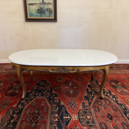 FRENCH GILT MARBLE TOP COFFEE TABLE CIRCA 1950