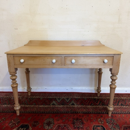 VICTORIAN PINE TWO DRAWER SIDE TABLE/DESK/WASHSTAND CIRA 1880