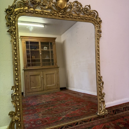 STUNNING LARGE FRENCH GILT ANTIQUE MIRROR CIRCA 1900