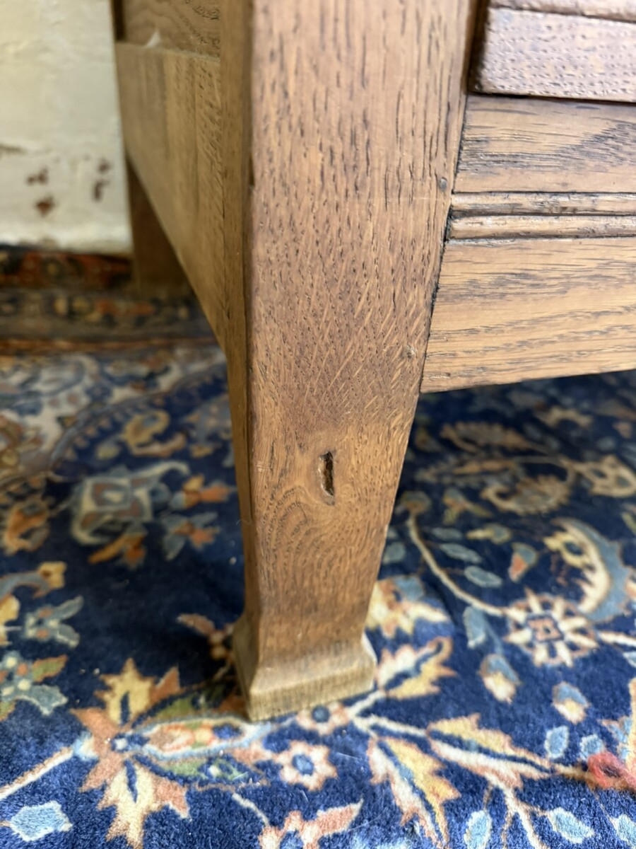 ANTIQUE FRENCH CARVED OAK MIRRORED DOOR ARMOIRE/WARDROBE CIRCA 1910 - Image 8