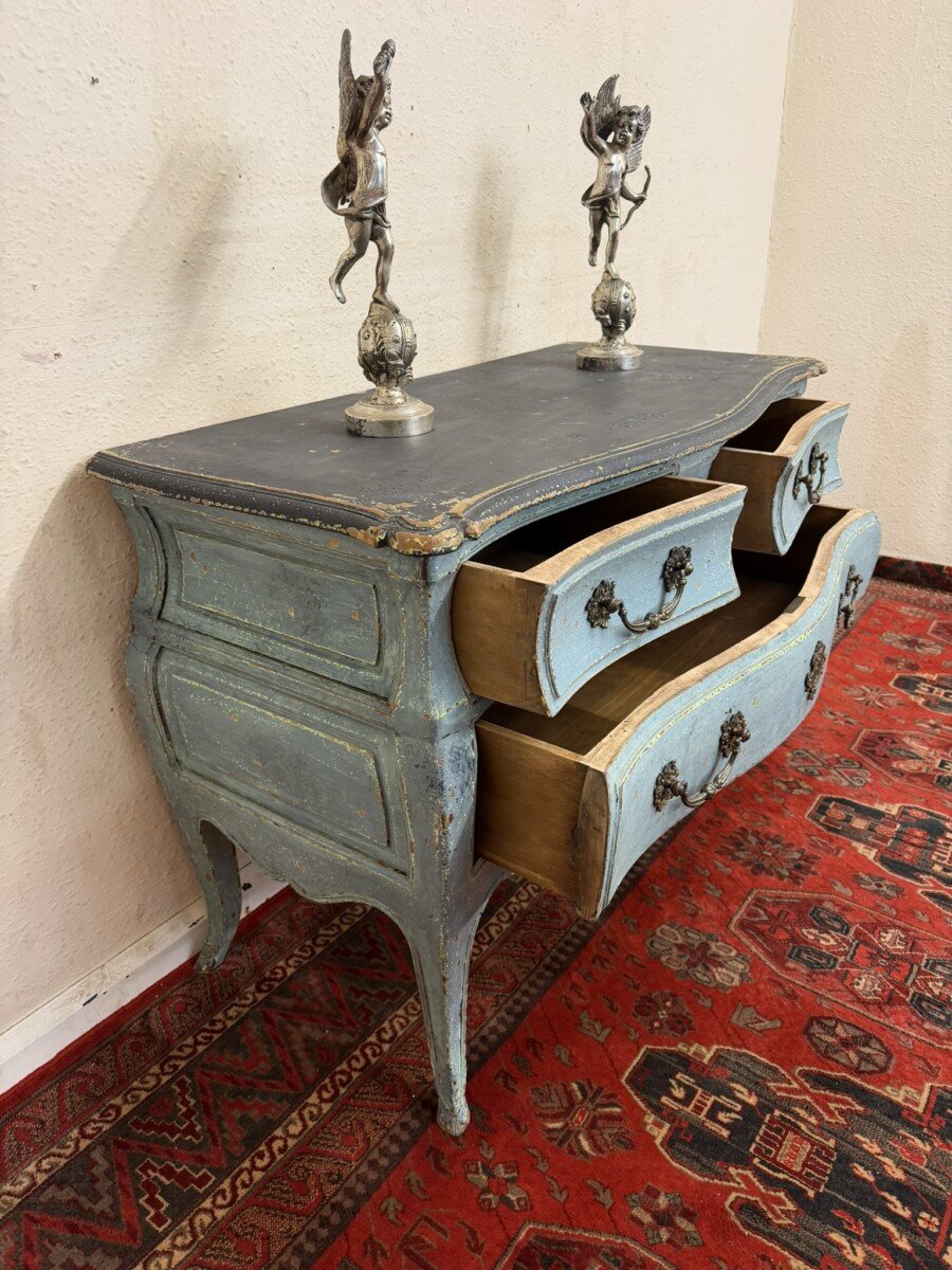 QUALITY HAND PAINTED SOUTHERN FRENCH BOMBE COMMODE/CHEST CIRCA 1930 - Image 12