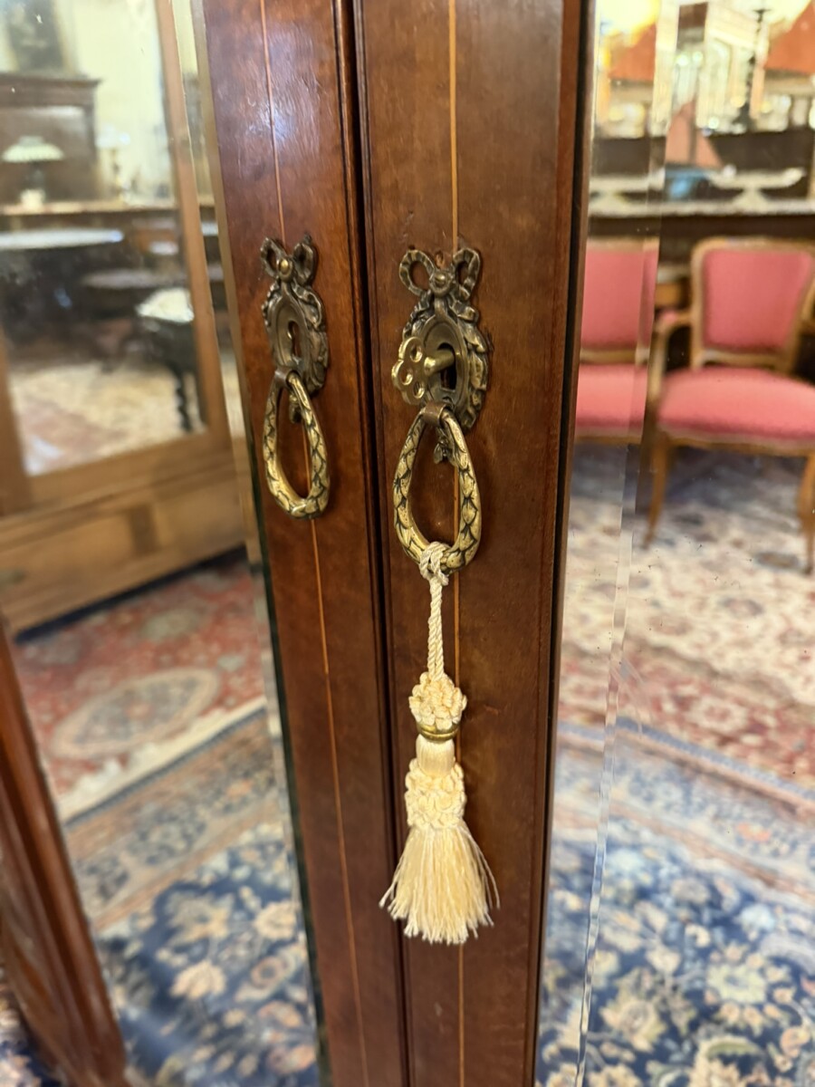 ANTIQUE FRENCH MAHOAGNY AND GILT CURVED ARMOIRE/WARDROBE CIRCA 1880 - Image 5