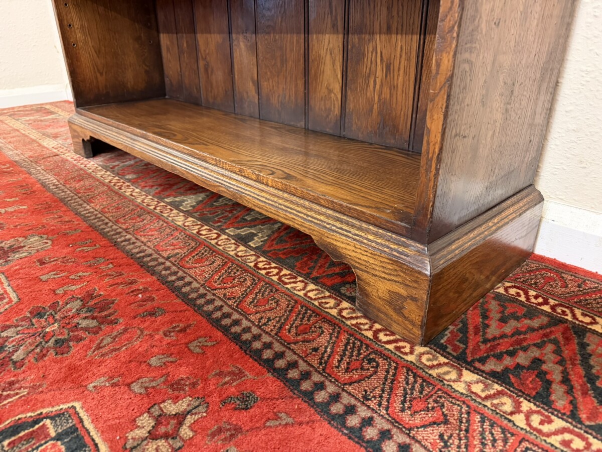 QUALITY LARGE SOLID OAK OPEN BOOKCASE - Image 7