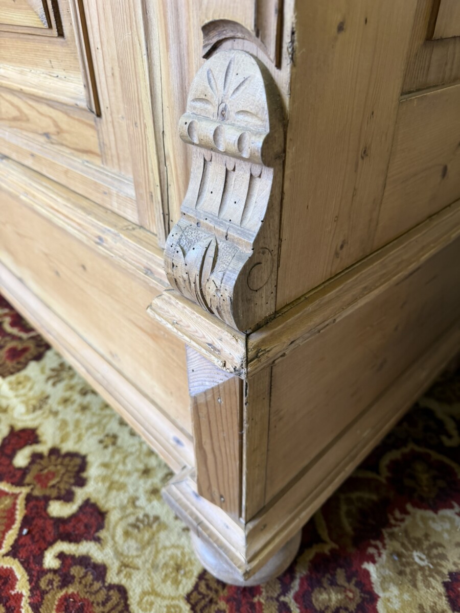 ANTIQUE PINE TWO DOOR ARMOIRE/WARDROBE 1900 - Image 9