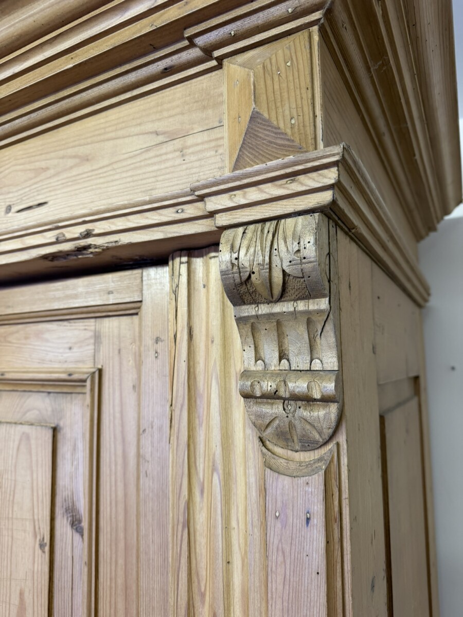 ANTIQUE PINE TWO DOOR ARMOIRE/WARDROBE 1900 - Image 10