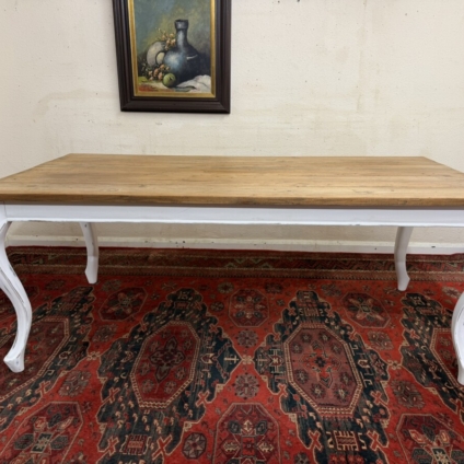 PINE FARMHOUSE TABLE ON PAINTED LEGS