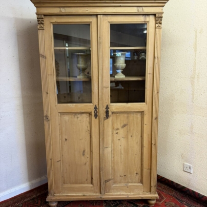 FRENCH ANTIQUE PINE GLAZED CUPBOARD/CABINET CIRCA 1900